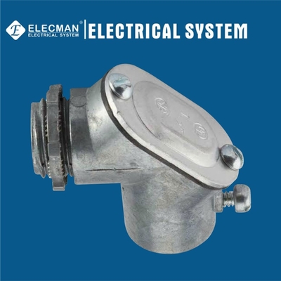 Zinc 90 Degree Pull Elbows With Gasket EMT To Box Set Screw Type EMT Fittings